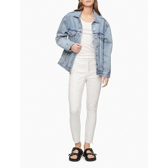 Women's Calvin Klein High Rise Skinny Jeans. White. Size 30. Measurements added. - Picture 1 of 11